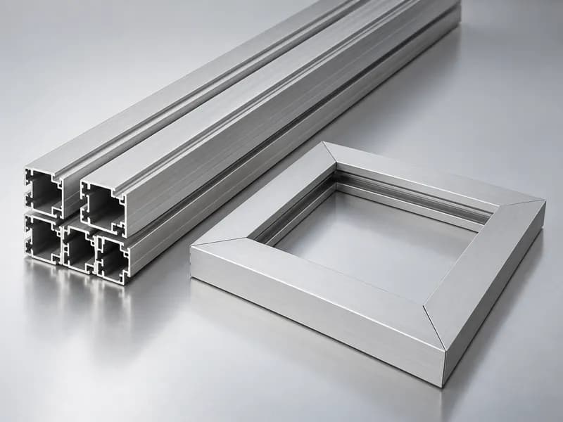 Profiles cut to length and a mitred frame