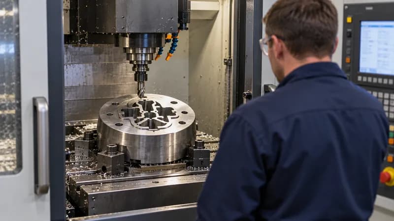A new extrusion die being machined on a CNC mill