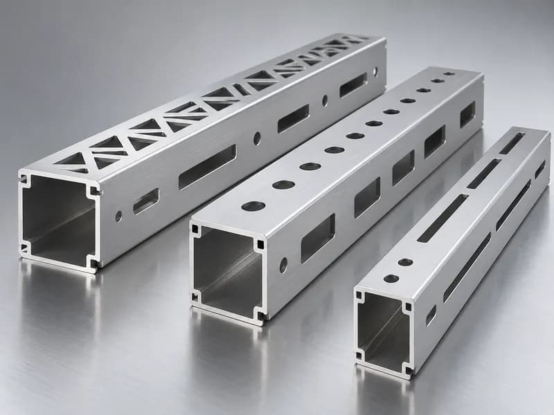 Box profiles with laser cut openings